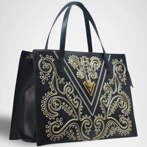 NWT ✅Valentino Orlandi Luxury Embroidered Leather Satchel Shoulder Bag✨ WOT
